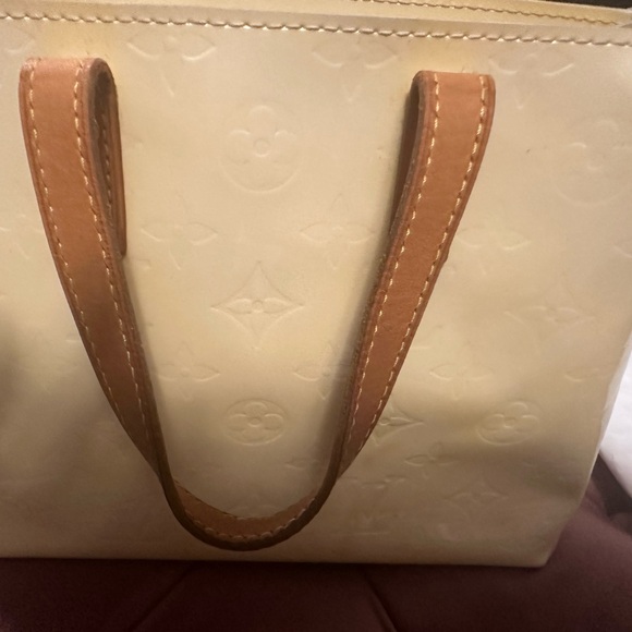 Authentic Reade Monogram Vernis Pm Yellow/Gold Patent Leather Tote Small - Picture 8 of 10